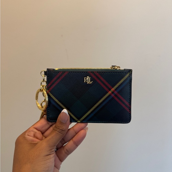 Ralph Lauren Tartan Wristlet in Navy and Red - Picture 5 of 6